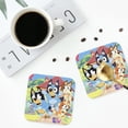 thumbnail image 4 of Lsque Bluey Pattern 4" Drink Coasters Set of 6, Leather Absorbent Coasters, Table Coaster Set Decorative Coffee Cup Coasters Housewarming Gift, 4 of 7