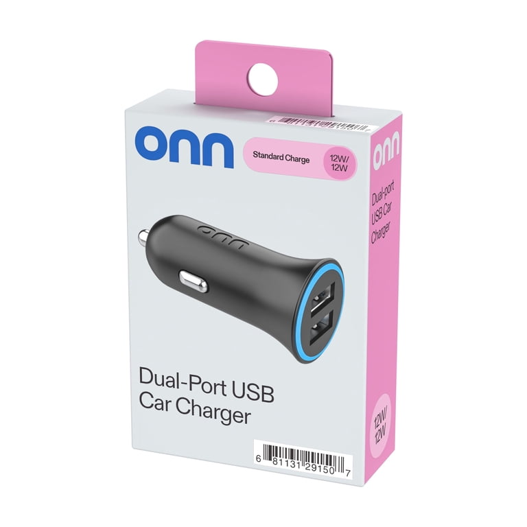 onn 24W Dual USB-A Port Car Charger photo 6