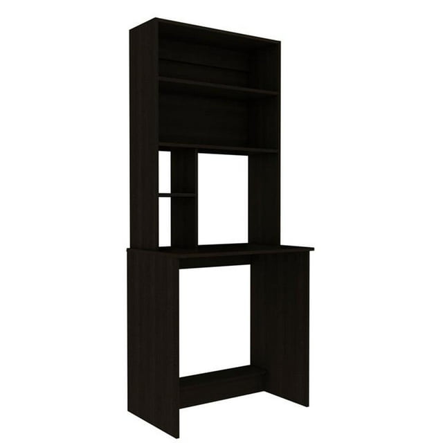 TUHOME Compu Hutch Desk Engineered Wood Desks in Black