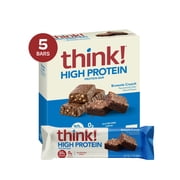 think! High Protein Bar, Brownie Crunch, 20g Protein, Gluten Free, 5 Count