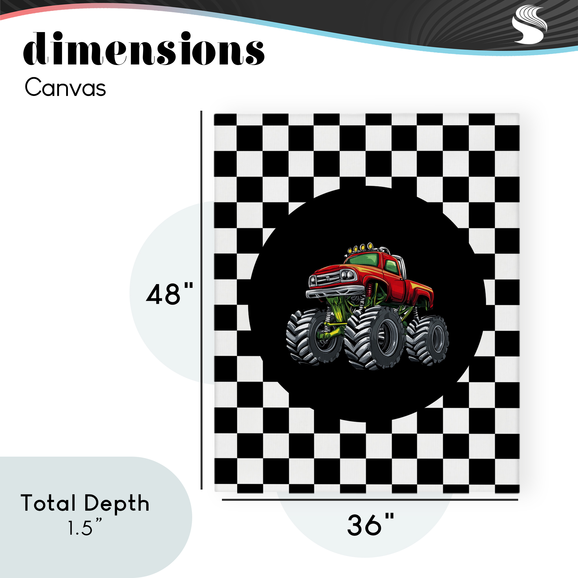 Monster Truck Dude Canvas Wall Art, design by Kim Allen