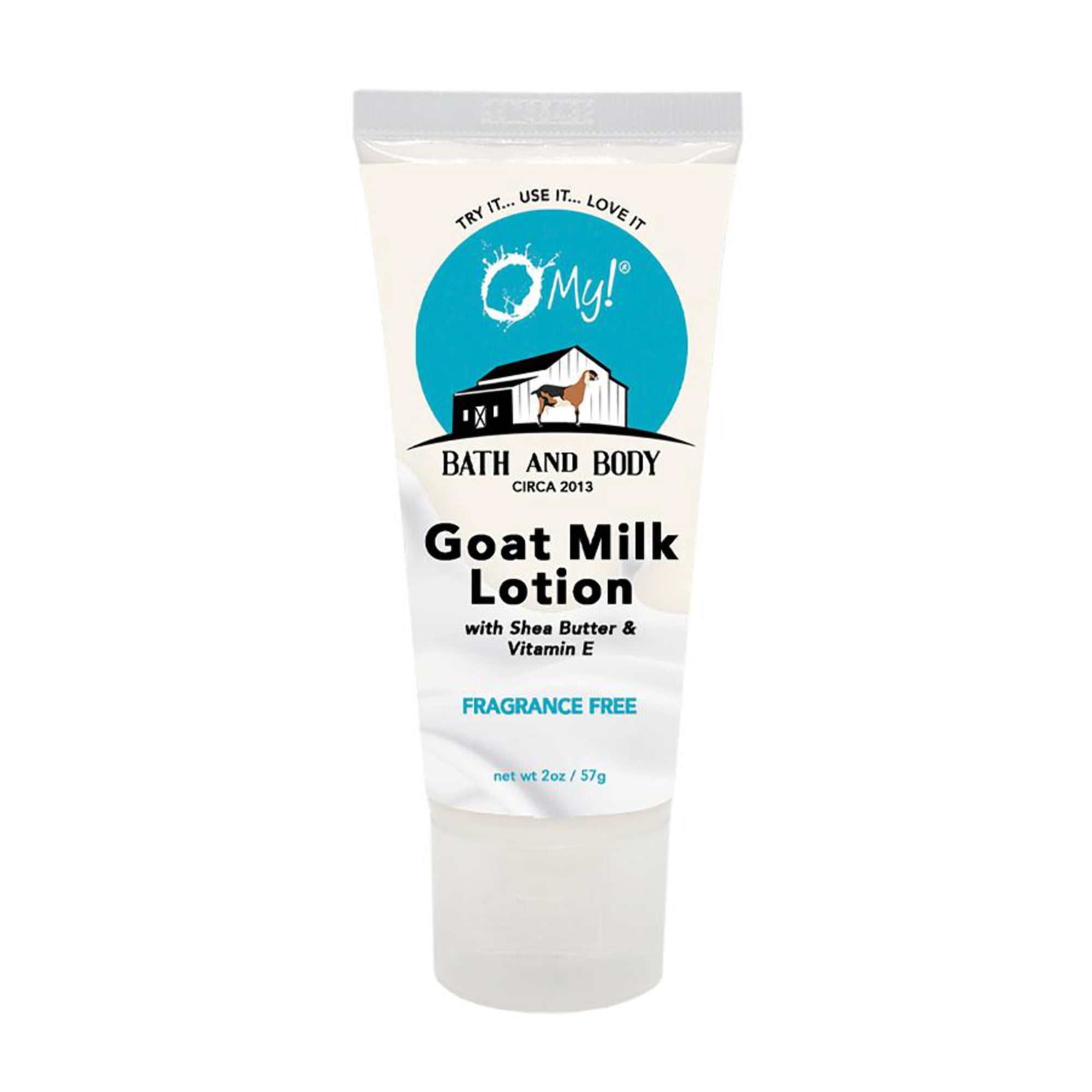O My! Goat Milk 2oz Traveler Size Lotion | Made with Raw Goat Milk | Shea Butter and Vit E | Free of Parabens More | Handcrafted in USA