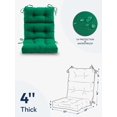 thumbnail image 2 of Outdoor High Back Chair Cushions Set of 4,Waterproof All-Weather Tufted Seat Back Patio Furniture Cushions with Ties for Lawn Adirondack,Rocking Chair, 45x22 Inch, Green, 2 of 5