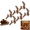 1Set Santa Claus's Reindeer#008, variant on LED Reindeer Wall Decorations Festive Christmas Lighting, 2026 Rustic Wooden Stick Warm Backlit Deer Glowing Figures for Indoor Bedroom Holiday Wall Decoration 1 Set-B(6PCS)