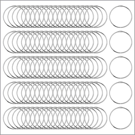 100 Pack Clip Strip 1.5" Loose Leaf Binder Rings, Nickel-Plated Steel Book Snap Rings, Key Rings, Book Binding, Hang Signs, Sample Books, Catalogs, Instruction Booklets & More in Retail Stores