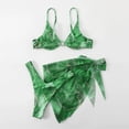 thumbnail image 4 of CAICJ98 High Waisted Swimsuits for Women Women's Halter Ribbed Knit Ring Linked Bikini Bathing Suits 2 Piece Swimsuits Green,L, 4 of 5