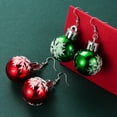 thumbnail image 1 of Juego de aretes de Navidad JAMW para niñas 2 pares bola verde roja Sencillez, 1 of 5