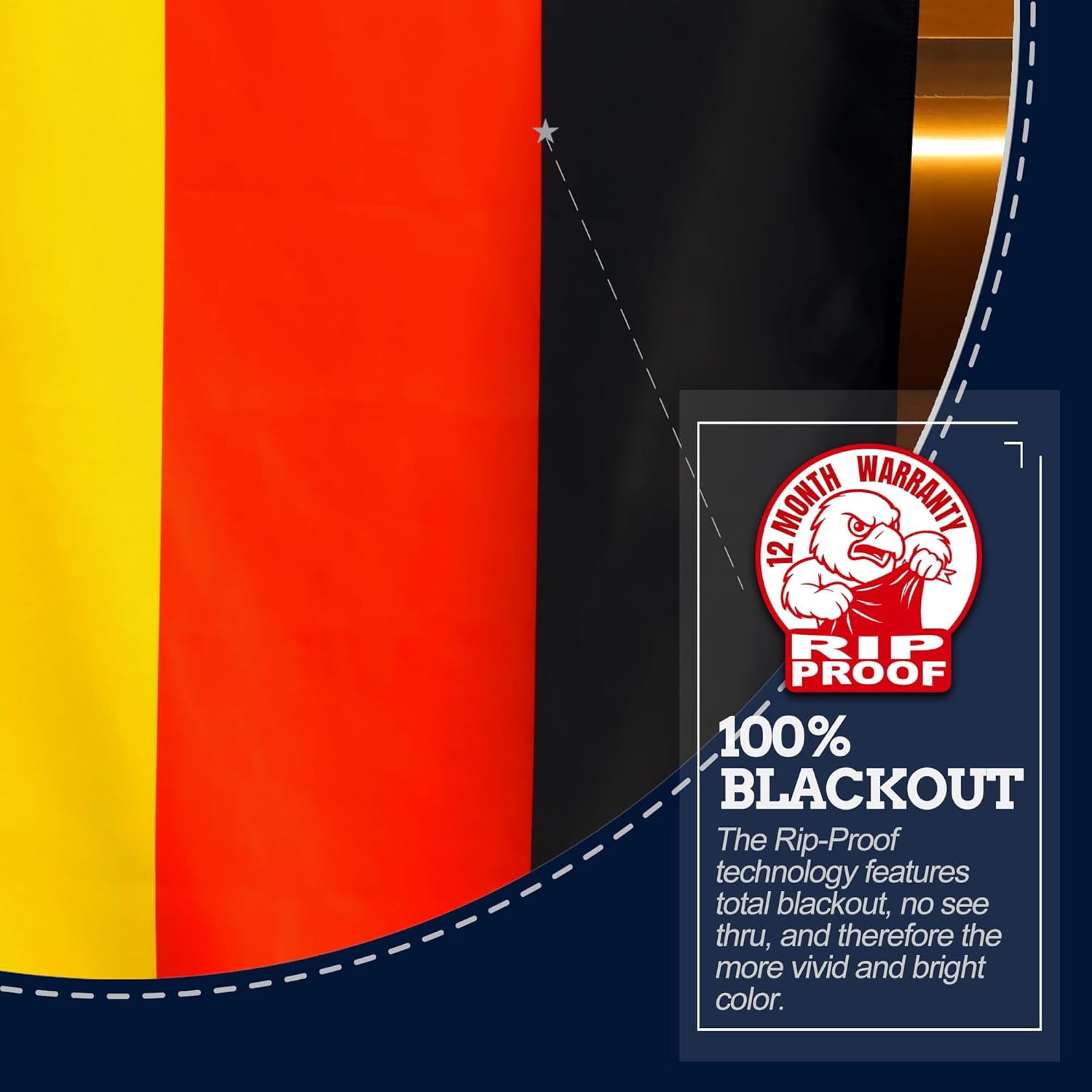 Anley Rip-Proof Double Sided 3-Ply Germany Flag 3x5 Foot - German National Flags 300D Polyester
