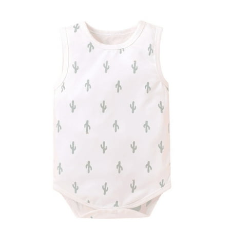 

Infant Boys Bodysuits Cartoon Printed Sleeveless Baby Clothes Newborn Kids Children Loose Fashion Outwear Leisure Spring Summer Rompers Jumpsuits
