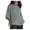 Gray, variant on LEAVINGSUO Summer Tops Short Sleeve Womens Tops Women's Ladies Fashion Cropped Sleeves Round Neck Cotton Loose Shirt Blouse