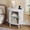 White, variant on 1-Piece Nightstand Set with Charging Station Mid-Century Modern, Yellow Fluted Side Tables with Sliding Door & Adjustable Shelf, Space-Saving End Table for Bedroom, Living Room