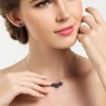 thumbnail image 2 of Collier Goutte d'Huile Fleur Élégant et Ensemble de Bijoux Boucles d'Oreilles avec Chaîne Clavicule pour, 2 of 3