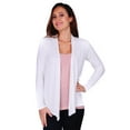 thumbnail image 1 of Simply Ravishing Women's Basic Long Sleeve Hip Length Open Drape Cardigan, Small, Ivory, 1 of 4