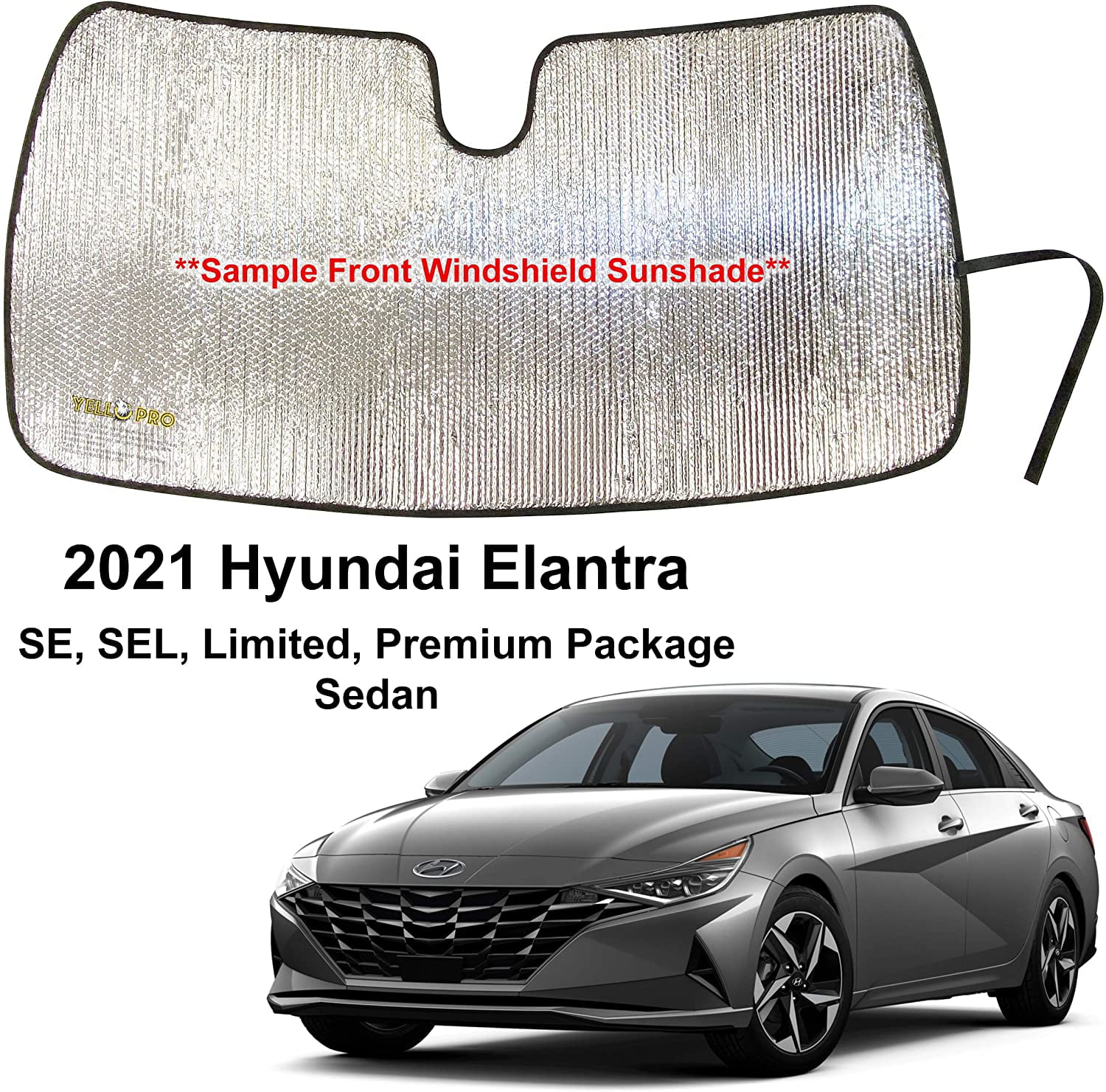 Custom Fit Reflective WindShield Sunshade for 2017 Hyundai Elantra Sedan