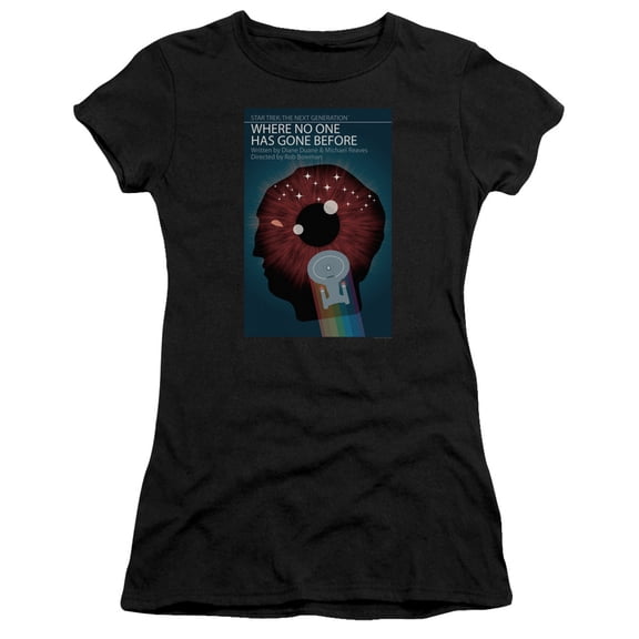 Star Trek Tng Season 1 Episode 6 Junior Women's Sheer T-Shirt Black