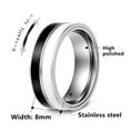 thumbnail image 2 of PAMTIER Fidget Spinner Ring for Anxiety Relief Men Women Spinner Rings Rotatable Stainless Steel Band with Black White Spinning Stripes Size 11, 2 of 5