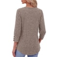 thumbnail image 5 of Fantaslook Womens 3/4 Sleeve Shirts with Buttons Dressy Casual Blouses Tunic Tops Fall Clothes, 5 of 10