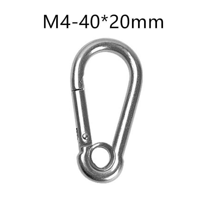 M4-M12 Spring Hook Silver Carabiner Hanging Mountaineering Outdoor Safety 