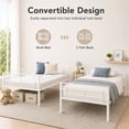 thumbnail image 3 of PARPOOS Bunk Bed Twin over Twin, Metal Twin Bunk Beds for Teens with 2 Ladders & Full Length Guardrails,  Can Be Divided into 2 Twin Beds, White, 3 of 8