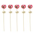 thumbnail image 2 of Naiovety 5 Pieces Artificial Anemone with Leaves Bouquet Kitchen Home Stems Flower Flower Silk Long Decor Wedding Party Type2 NO2, 2 of 6
