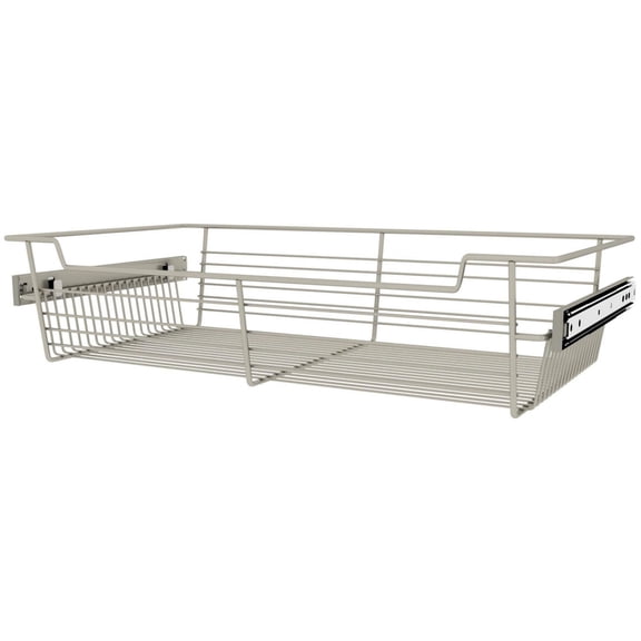 Rev-A-Shelf CBSL-241405SN-1 Classic 24"W X 14"D X 5"H Slide Out Pull Out Closet Basket For