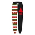 thumbnail image 4 of Arlun Christmas Striped Track Pants Women High Waisted Baggy Cinch Bottom Sweatpants Soft Comfy Gym Joggers Holiday X-Mas Cute Printed Trousers with Pockets A Black M, 4 of 4