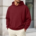thumbnail image 2 of Horkkom Hoodies for Men Pullover Solid Color Sweatshirt Casual Hooded Sweatshirts with Pocket M, Gifts for Men, 2 of 5