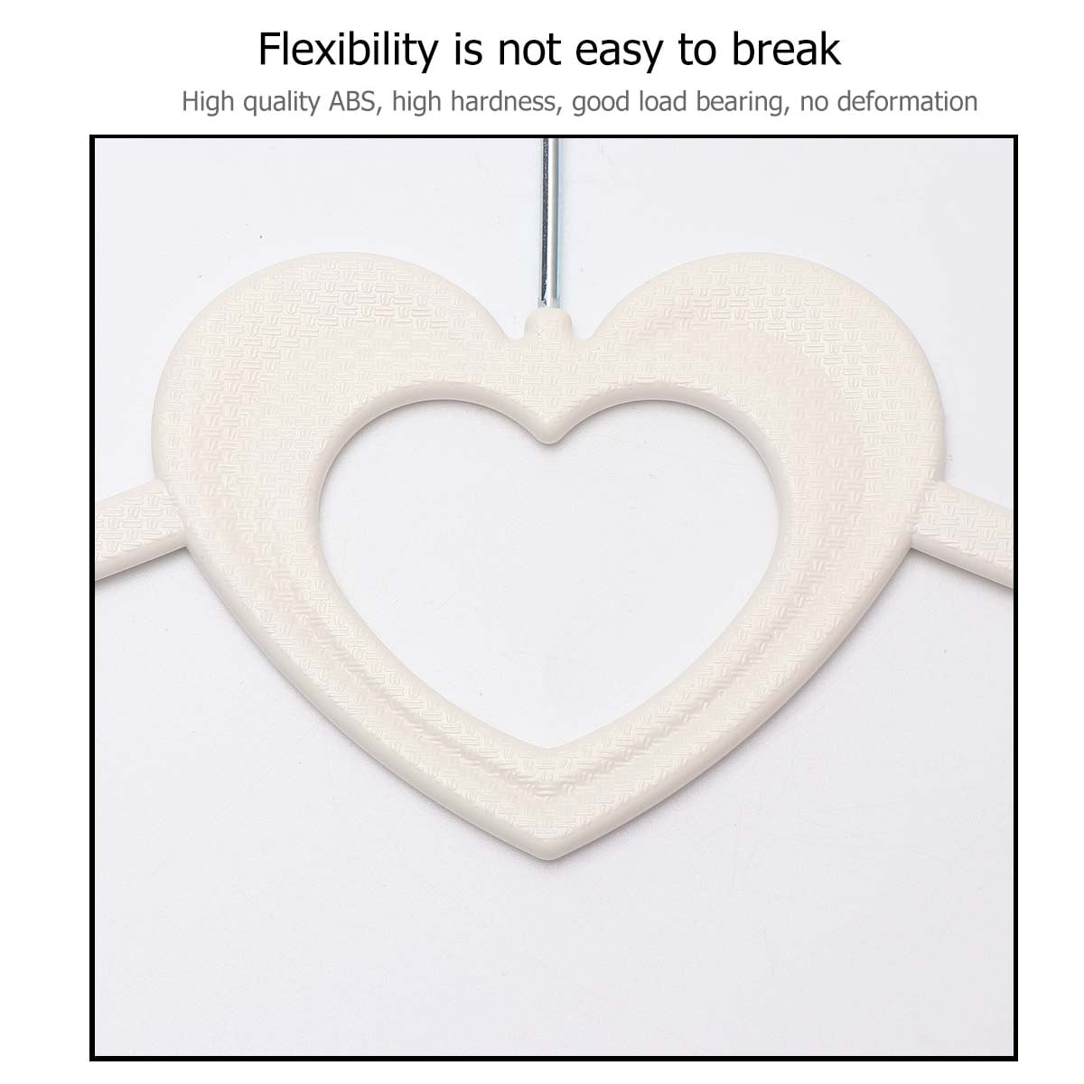 COSMOBETTY 10Pcs Heart Shaped Hangers White ABS Zinc for Clothes Rack Jackets Sweaters Pants Closet Storage