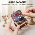 thumbnail image 2 of Genuine Leather Mini Jewelry Box, Mini Jewelry Travel Case, Portable Vintage-inspired Genuine Leather Coin Purse Jewelry Case with Kiss Lock for Earrings, Rings, Necklaces (Black), 2 of 7