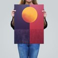 thumbnail image 4 of Sunset On Plum Abstract Geometric Sky Changing Colours Purple Orange Oil Painting Large Wall Art Poster Print Thick Paper 18X24 Inch, 4 of 5