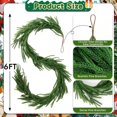 thumbnail image 2 of Pakyozj6FT Norfolk Pine Garland Artificial, Realistic Christmas Greenery for Mantle Table Wall, Real Touch Winter Pine Garland for Christmas Indoor Outdoor Decor 40 Branches, 2 of 6