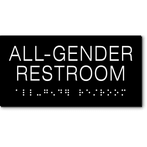 

California ALL GENDER RESTROOM Text Wall Sign-Black / White (1 Unit)