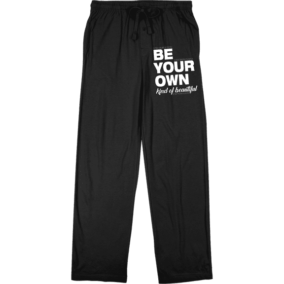 Be Your Own Kind of Beautiful Men's Black Sleep Pajama Pants-Medium