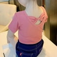 thumbnail image 5 of Sopiago Toddler Girl Cotton Short Sleeve T Shirts Baby Criss Cross Back Shirts Crewneck Summer Tops for Girls Tee Shirts Watermelon Red,6-12 Months, 5 of 5