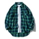 thumbnail image 2 of Camisas s Para Hombre Interior Camisa de manga larga con solapa y hebilla de entramado para hombre (Green, XL), 2 of 3