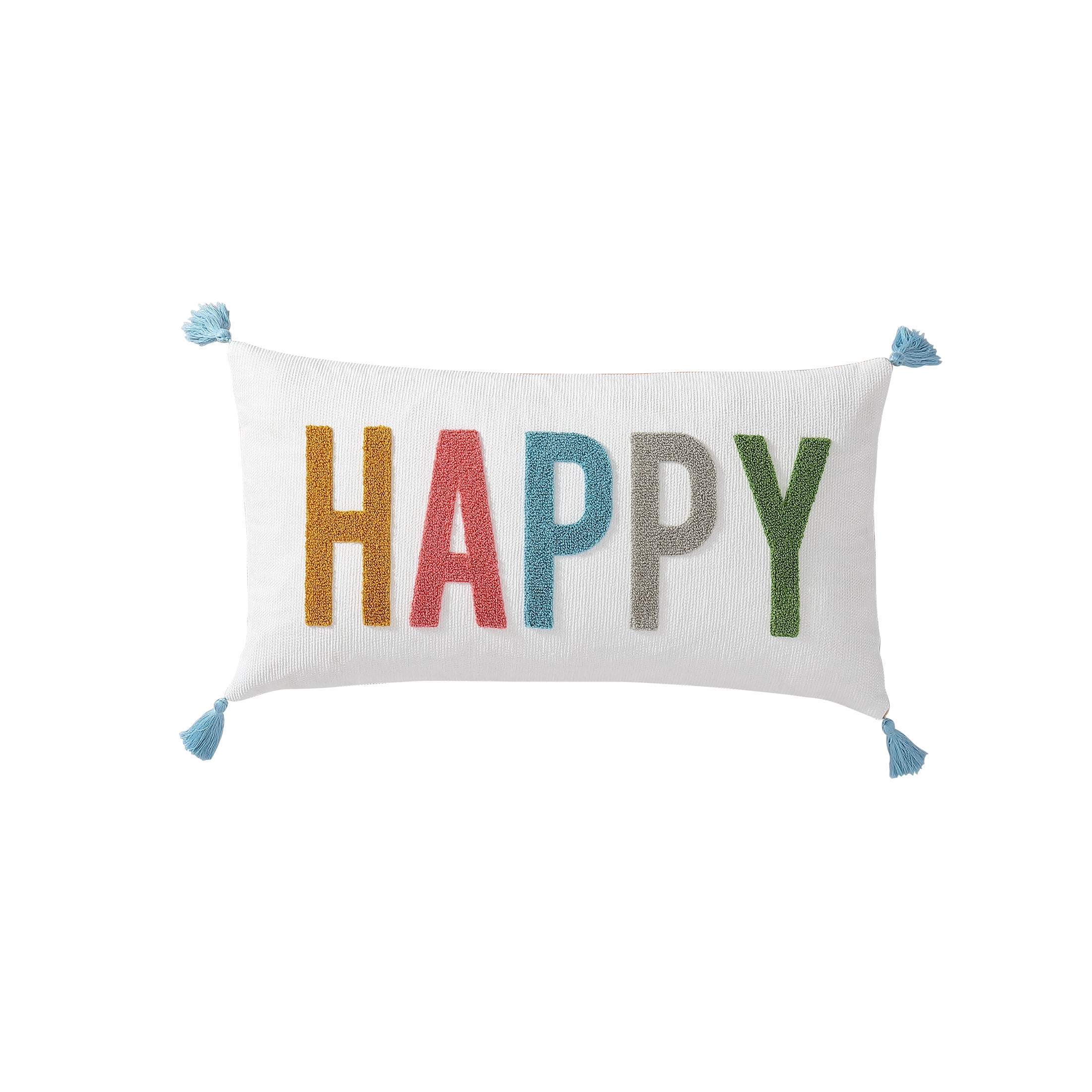 Mainstays, Happy Colorful Decorative Pillow, Oblong, 12' x 22', Multi, 1 Piece