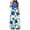 Blue-1, variant on Women Short Sleeves Maxi Dresses Floral Printed Loose Plain Casual Long Dresses Patchwork Empire Waist Beach Maxi Dress with Pockets 2024