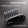 thumbnail image 6 of AquaSonic Elite Rechargeable Electric Toothbrush Set - ADA Accepted, 5 Modes, Travel Case, 8 Brush Heads (Charcoal), 6 of 7