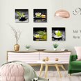 thumbnail image 2 of -Black Art Zen Canvas Wall Art Meditation Wall Picture Green Poster Stone photo prints Massage Treatment Painting bathroom pictures for wall Living Room Wall Decor Bedroom Decorations Framed, 2 of 6