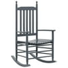 Lixada Rocking Chair with Curved Seat Gray Poplar Wood