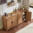 thumbnail image 4 of 2 Pack Joaxswe Sideboard Buffet Cabinet with Storage Modern Credenza with Doors and Adjustable Shelves Wood Coffee Bar for Dining Room Living Room Kitchen, 4 of 11