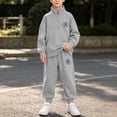 thumbnail image 6 of Xdegoge Tween Boys Clothes 2 Piece Outfits Long Sleeve Half Zip Pullover Sweatshirt and Athletic Jogger Sweatpants Set with Pockets Fall Winter Casual Sports Sets, 6 of 9