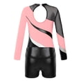 thumbnail image 4 of YiZYiF Kids Girls Tumble Long Sleeve Patchwork Gymnastics Leotard with Shorts 2-piece Dance Sports Outfit Pink 6, 4 of 7