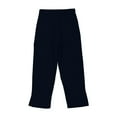thumbnail image 5 of ZACPNCV Pants for Girls Summer Casual Loose Cotton Linen Straight Wide Leg Drawstring Elastic Waist Solid Cropped Pant Navy 12-13 Years, 5 of 8