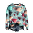 thumbnail image 2 of Qertyioot Chemise Cœur d'Amour Saint-Valentin Grande Taille Pull, Femmes Manches Longues Graphiques Col Rond Oversize Swea, 2 of 5