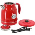 MegaChef 1.7 Liter Electric Tea Kettle and 2 Slice Toaster Combo (Red