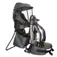 thumbnail image 2 of ClevrPlus Mochila portabebés Cross Country, gris, mochila de senderismo para niños pequeños con asiento cómodo, correas y cinturón ajustables, marco plegable, portabebés ligero de gran capacidad para, 2 of 5
