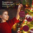 thumbnail image 4 of Flocked Ornaments for Christmas Tree - Maroon Red Burgundy Velvet Ball Ornament for Xmas Holiday Decoration - Shatterproof Christmas Ornaments for Indoor Decor, 3.15 inches Pack of 12pcs, 4 of 7