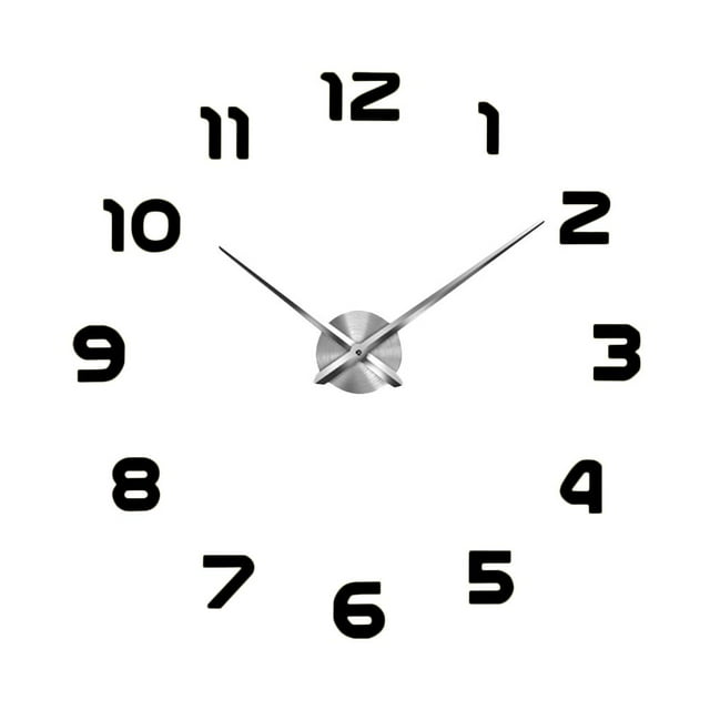 3D DIY Espejo de superficie Reloj de pared tiempo de tiempo de tiempo de de tiempo Reloj Decoración de de Negro
