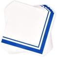 thumbnail image 4 of Gift Boutique Cocktail Napkins, 120 Count, 3-Ply Disposable Paper Napkins, Blue Trim Stripe White Beverage Napkins, Party Wedding Dessert Table Supplies, 4 of 7
